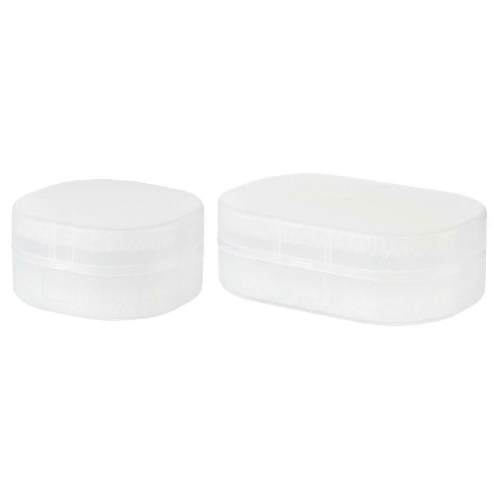 Multi-Function Soap Box Lidded for Storage 2Pcs Transparent Portable Boxes