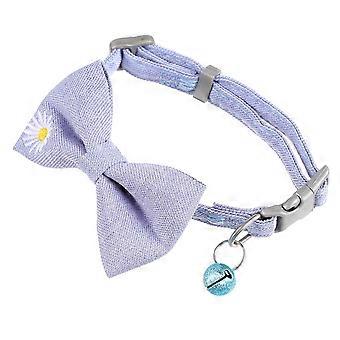 Collar ajustable con lazo para gatos, collar para gatitos para mascotas, 1 unidad, azul con cascabel