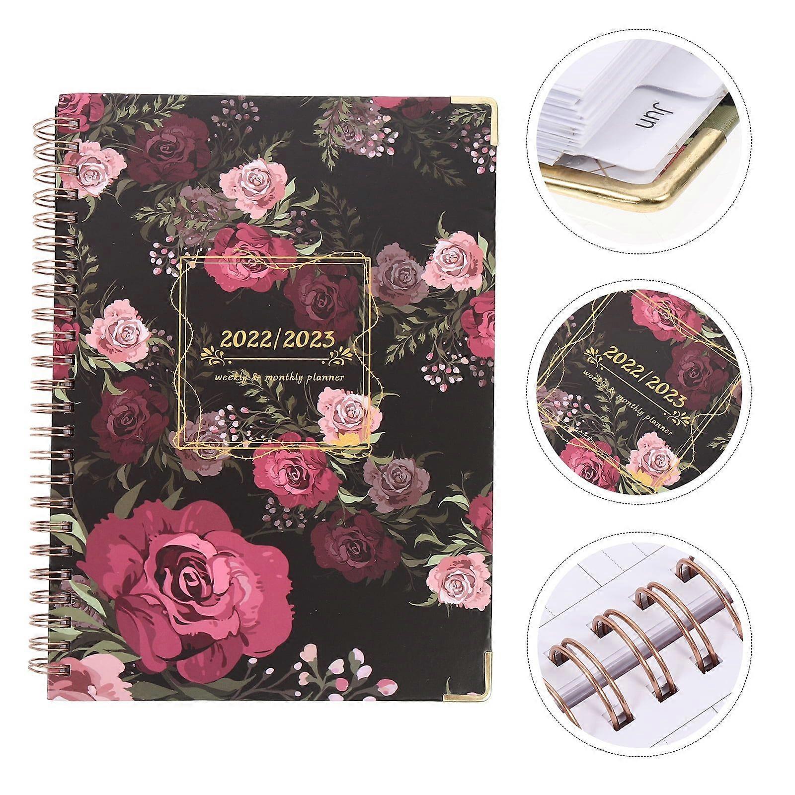Coil Notebook English Printing Schedule Notebook Portable Planning Notepad Students Notebook