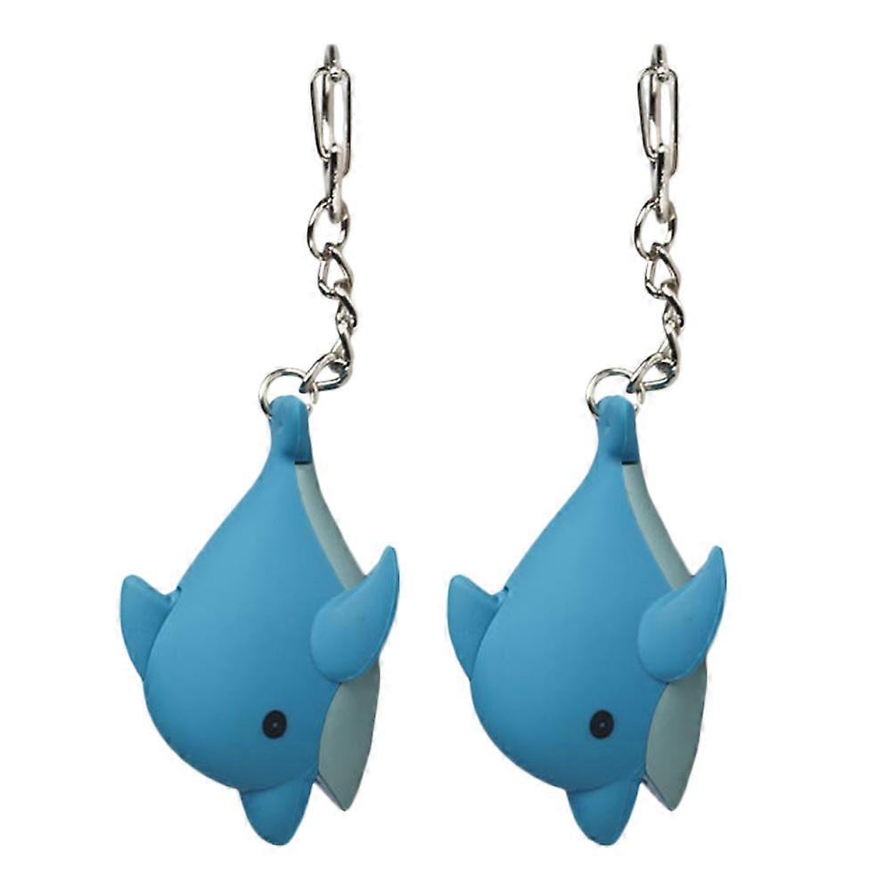 LED Whale Design Keychains with Sound Function Creative Key Holders 2Pcs