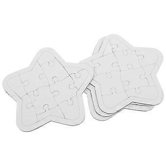 4 Sheets of DIY Blank Puzzles Drawing Blank Puzzle DIY Blank Graffiti Puzzle Pieces