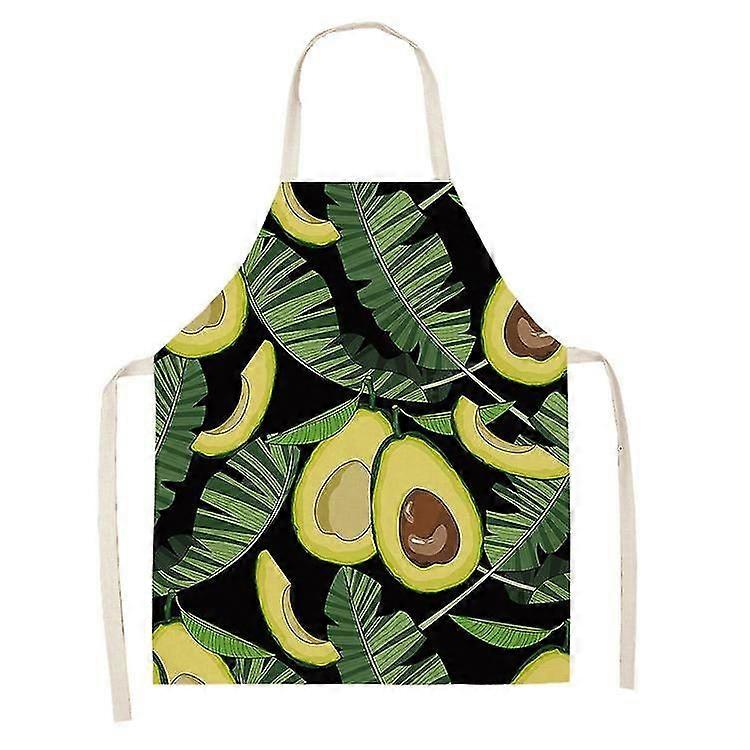 Avocado Apron with Interwoven Avocado & Leaf Pattern - Adjustable, Durable, Machine Washable, Perfect Gift!