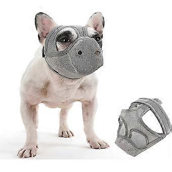 2026 Short Snout Dog Muzzle Bulldog Muzzle, Stop Dog For Biting Barking Chewing, Adjustableshort Mouth Dog Anti-bite Anti-eating Mask Pet S