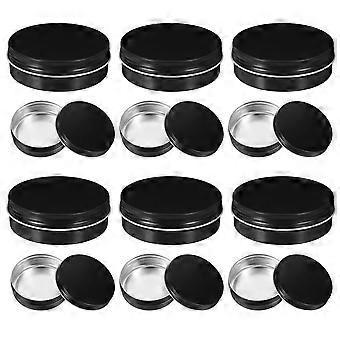 Travel Storage Box Aluminium Container for Cream Storage 20Pcs Black