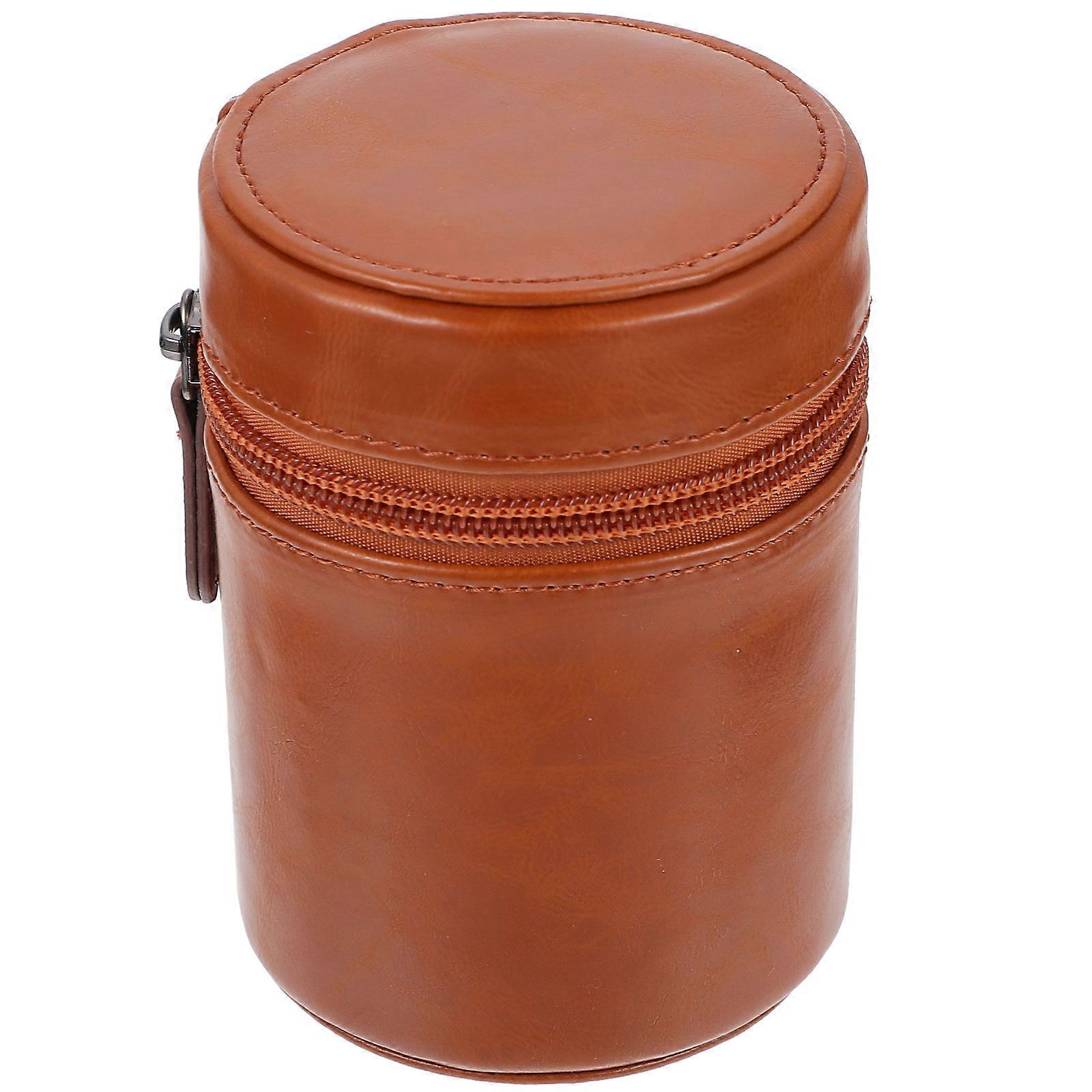 Camera Lens Storage Pouch Durable PU Material Bag for One Unit