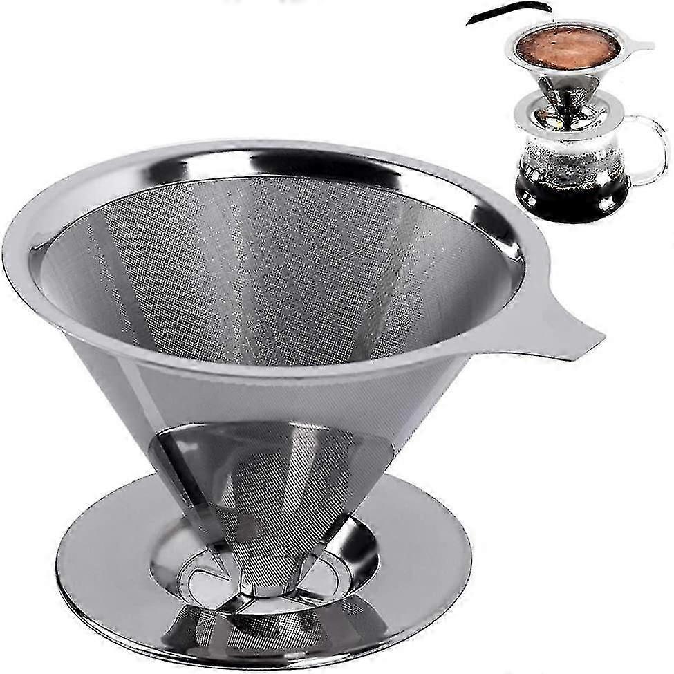 Reusable Stainless Steel Coffee Filter Double Layer Mesh Filter Cup Coffee