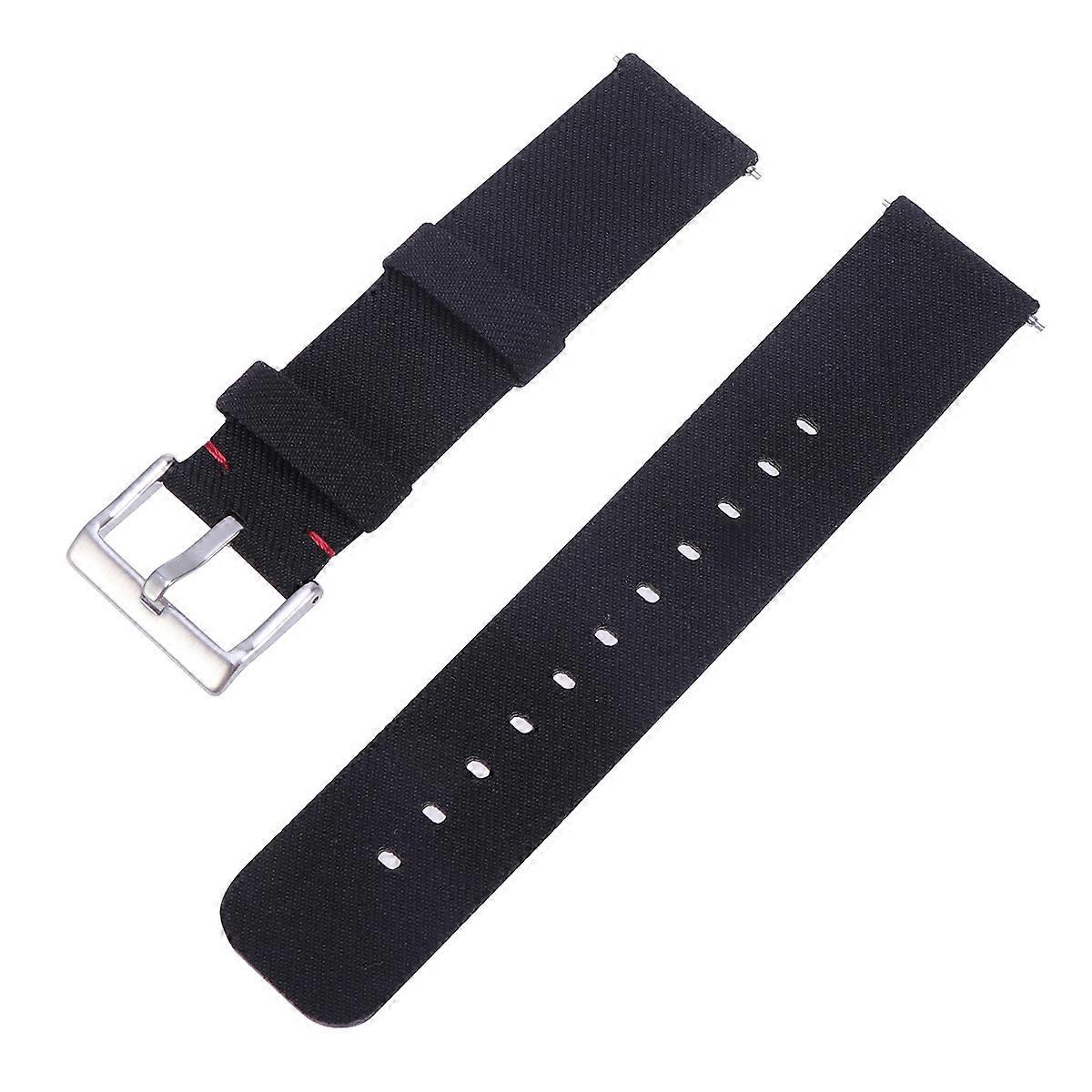 Comfortable Watch Strap Canvas Replacement Strap for 2Pcs Black