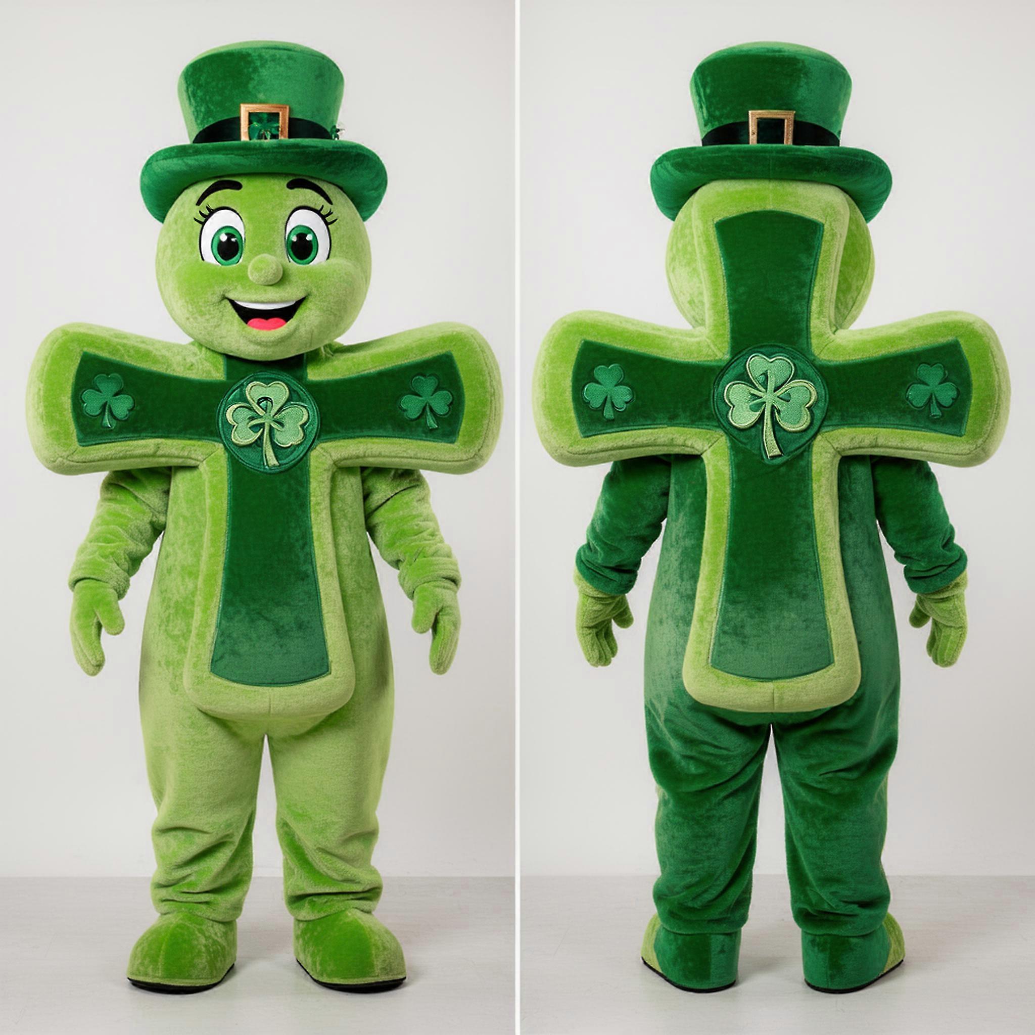 MASTICOT Lime Green Celtic Cross Mascot