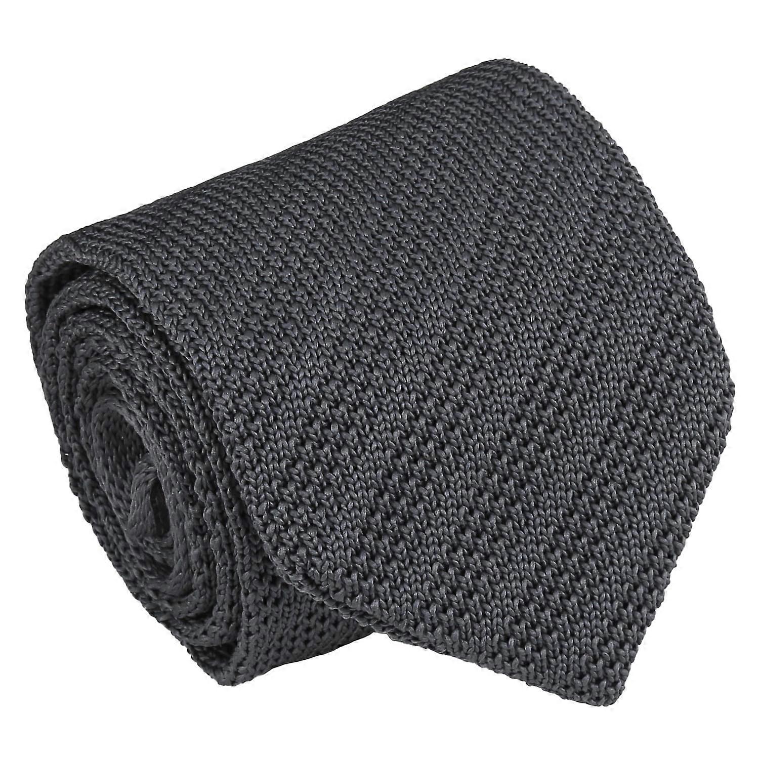 Charcoal Knitted Serge Tie