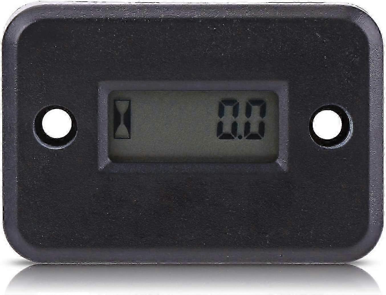 Black Inductive Wireless Vibration Hour Tachometer Digital Counter Waterproof