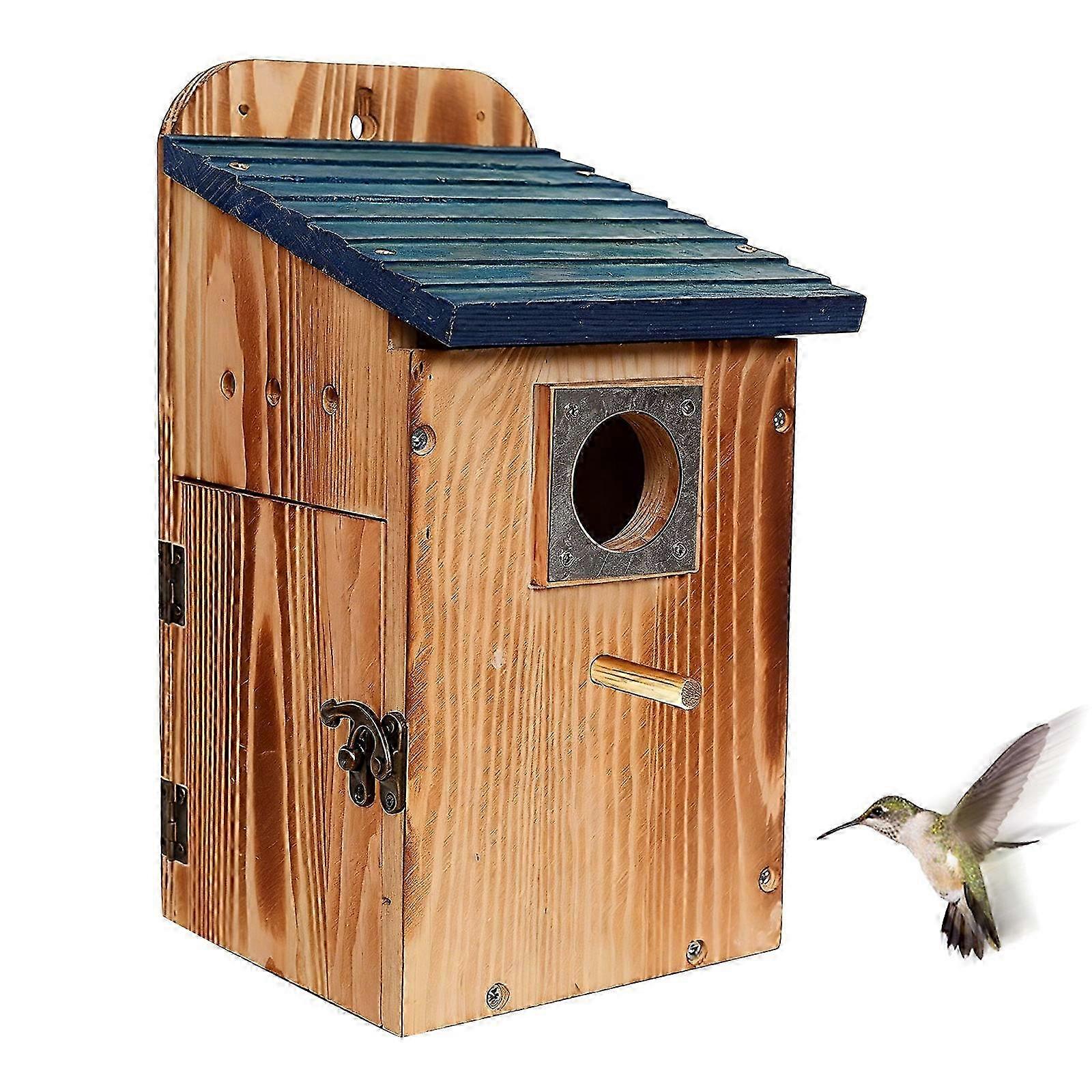 Weatherproof Pine Birdhouse With Clear View