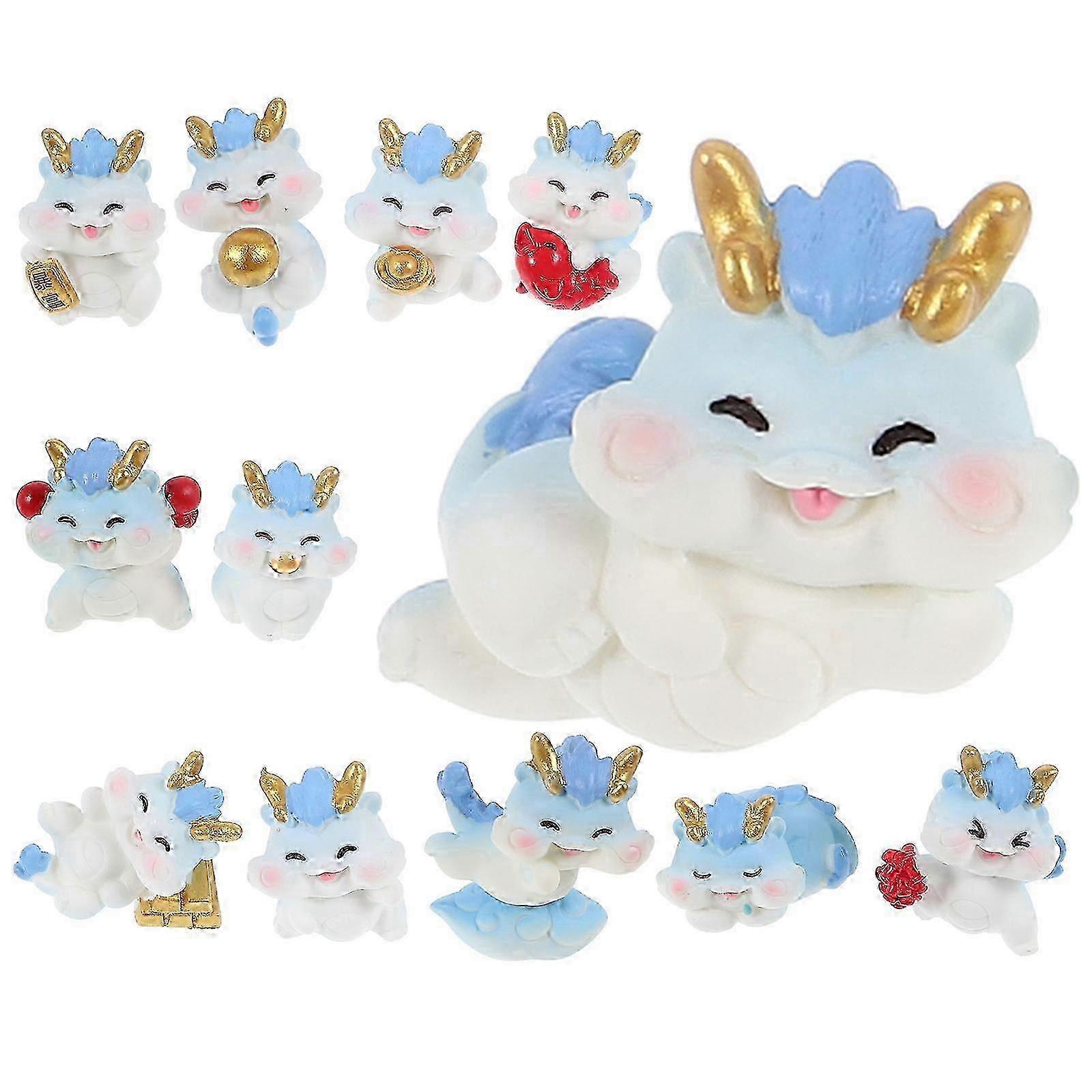 12Pcs Mixed Dragon Resin Decorations
