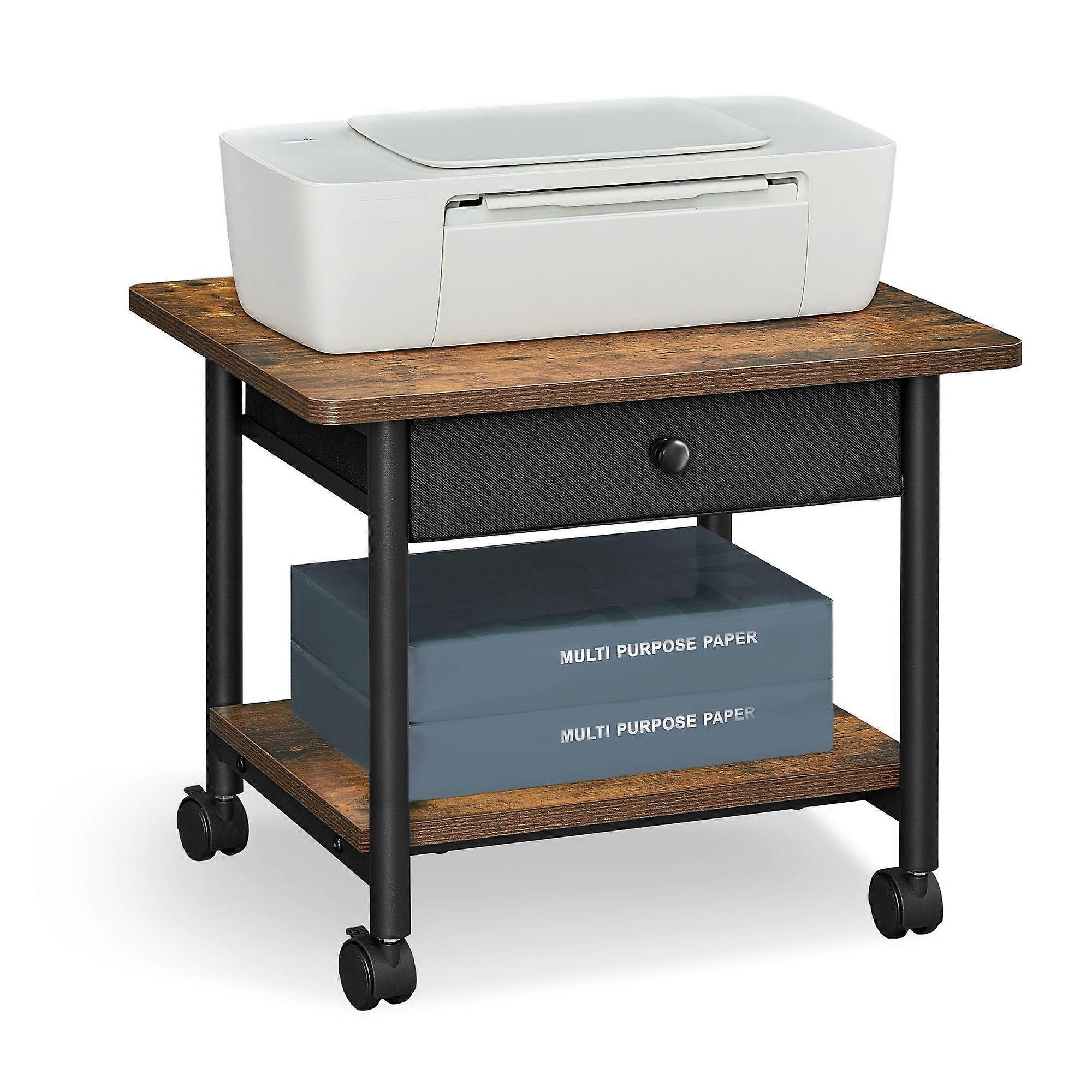Mobile printer stand with drawer for home or office 19.1"