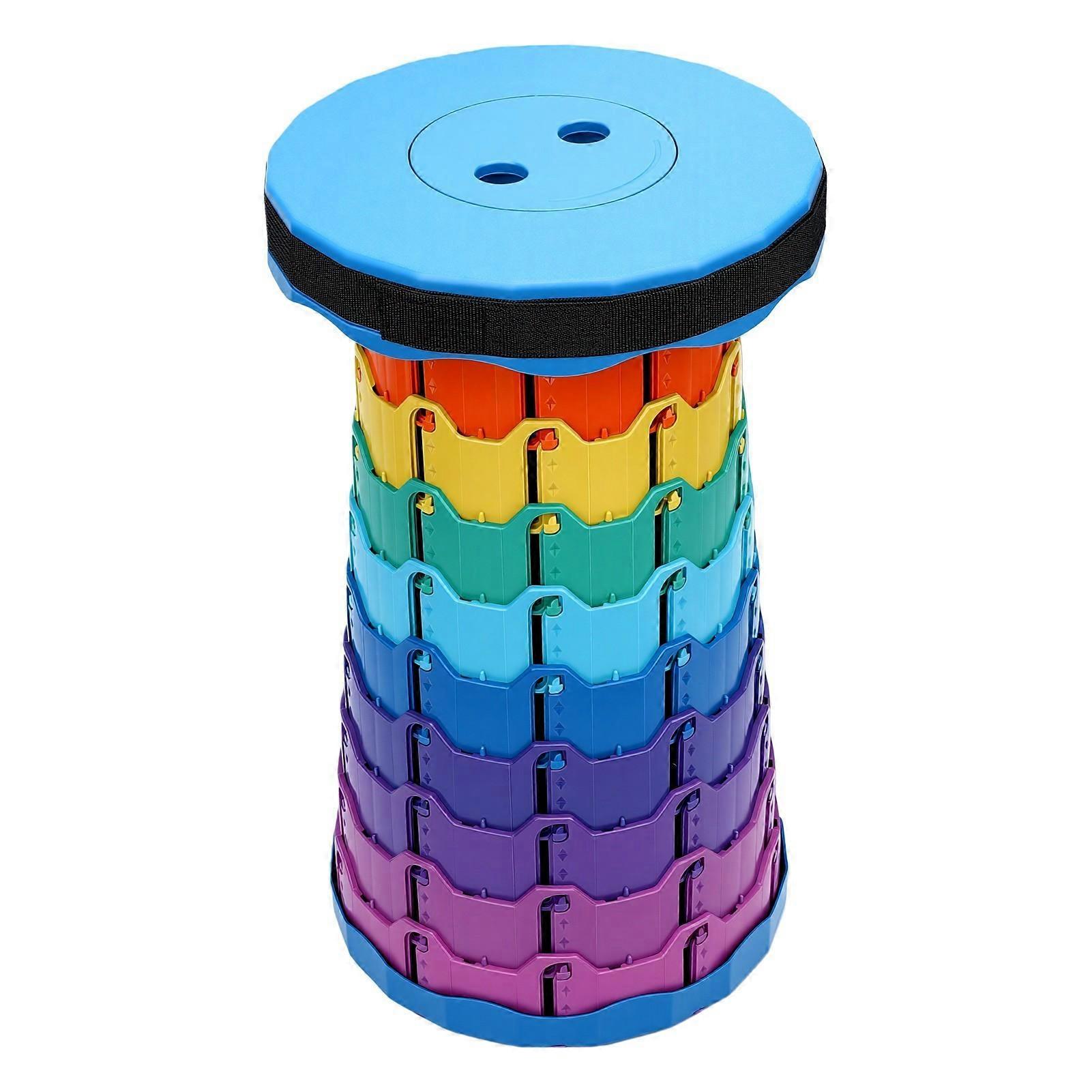 Foldable Backpack Stool for Adults 9 Variable Heights Portable Folding Telescopic Stool Lightweight PP for Camping