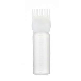 Hair Dye Applicator Bottle with Comb and Brush for Precise Color Application, Reusable White