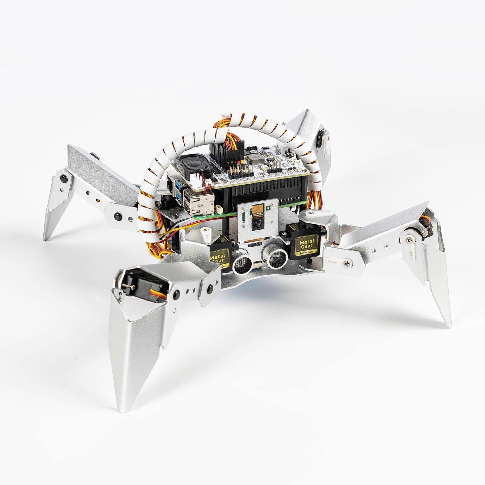 PiCrawler AI Robot kit voor Raspberry Pi met camera en modules