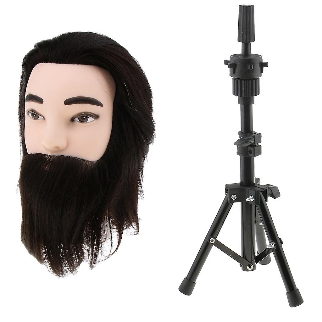 12" Human Hair Styling Hairdressing Practice Head Training Mannequin & Stand