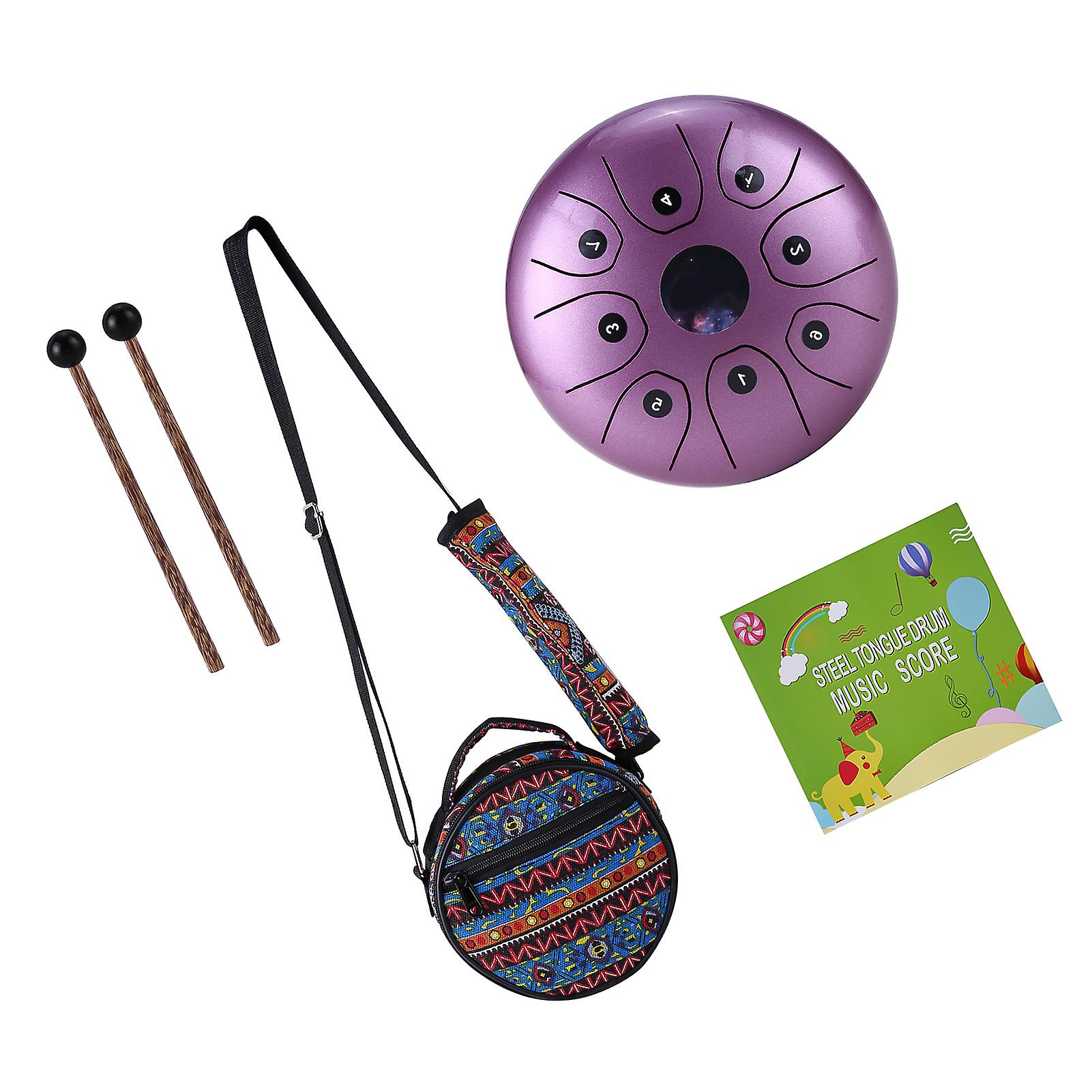 5.5 Inches Mini Steel Tongue Drum 8 Notes C-key Handpan Drum