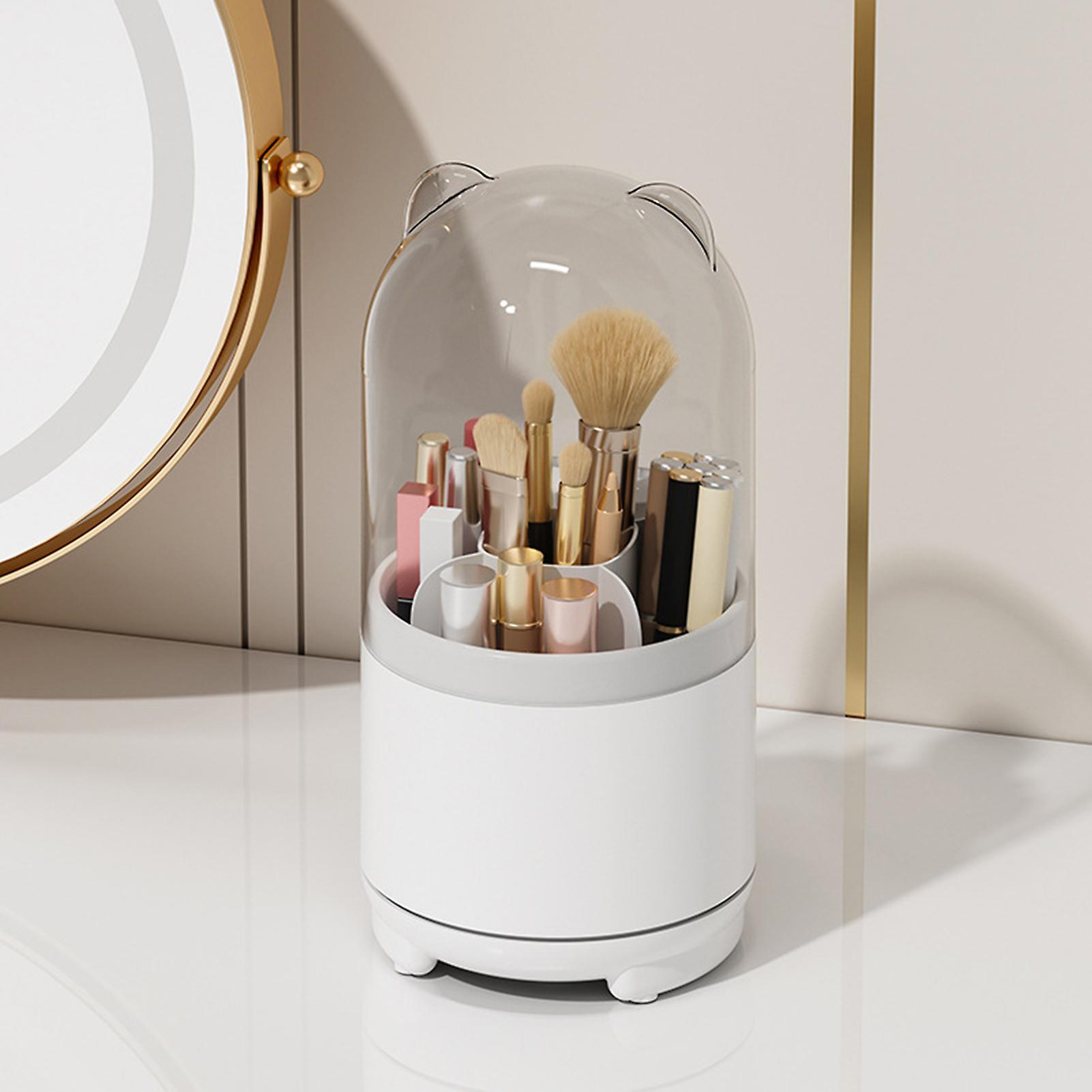 Plastic Makeup Brush Holder With Lid Brushes Display Case