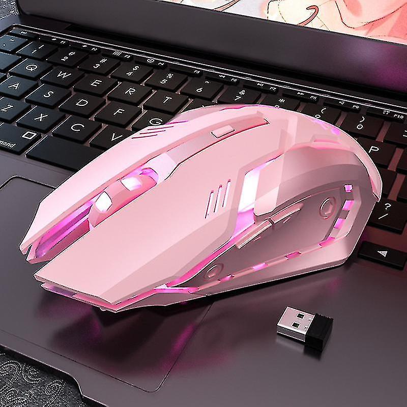 Bluetooth Wireless Mouse Cute Pink Mute Game Rechargeable Mouse