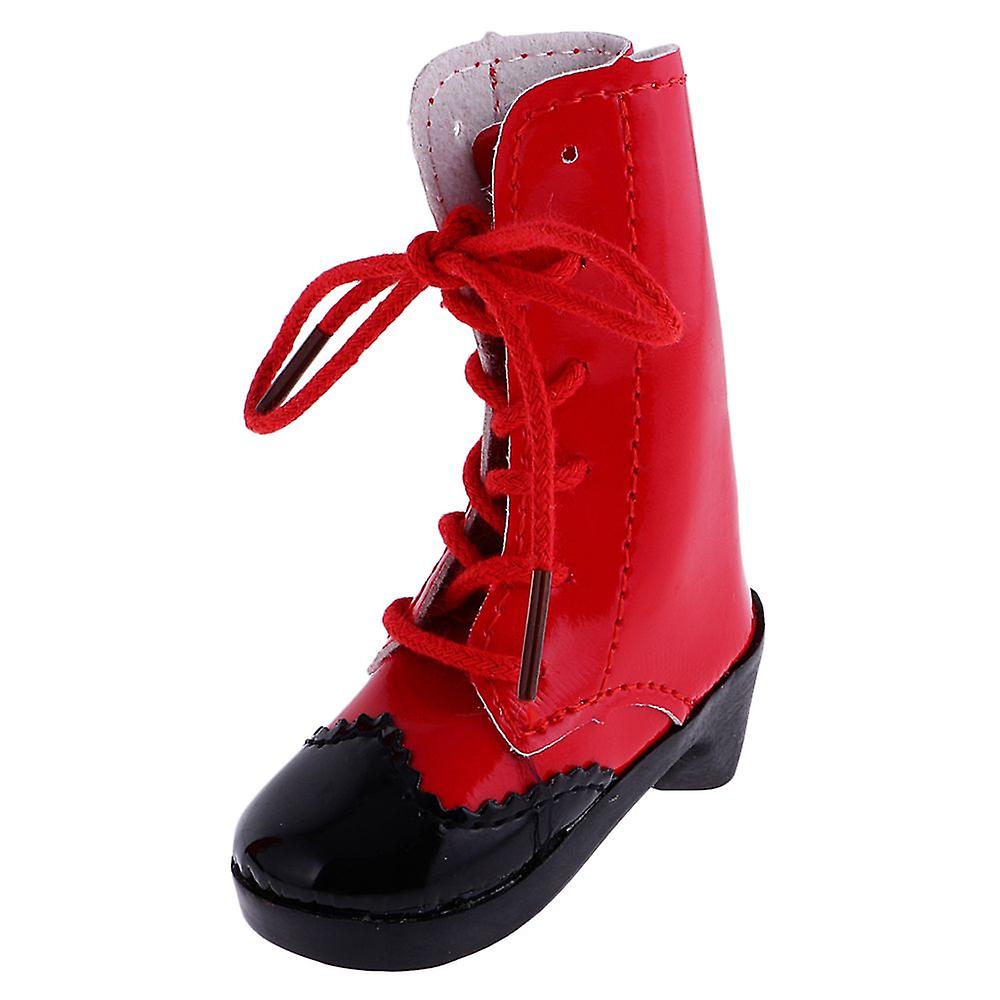 1/3 Bjd High Heel Lace-up Shoes For Sd Dolls Dod Luts Red And Black