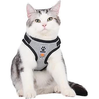Lightweight Mesh Cat Harness And Leash Set For Walking Escape Proof,adjustable Cat Vest Harness (m , Grey)
