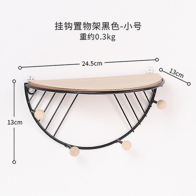 鉄と木の板収納ラック棚フック付き帽子キーハンガーホルダーウォールフックホームデコレーションバスルームアクセサリー