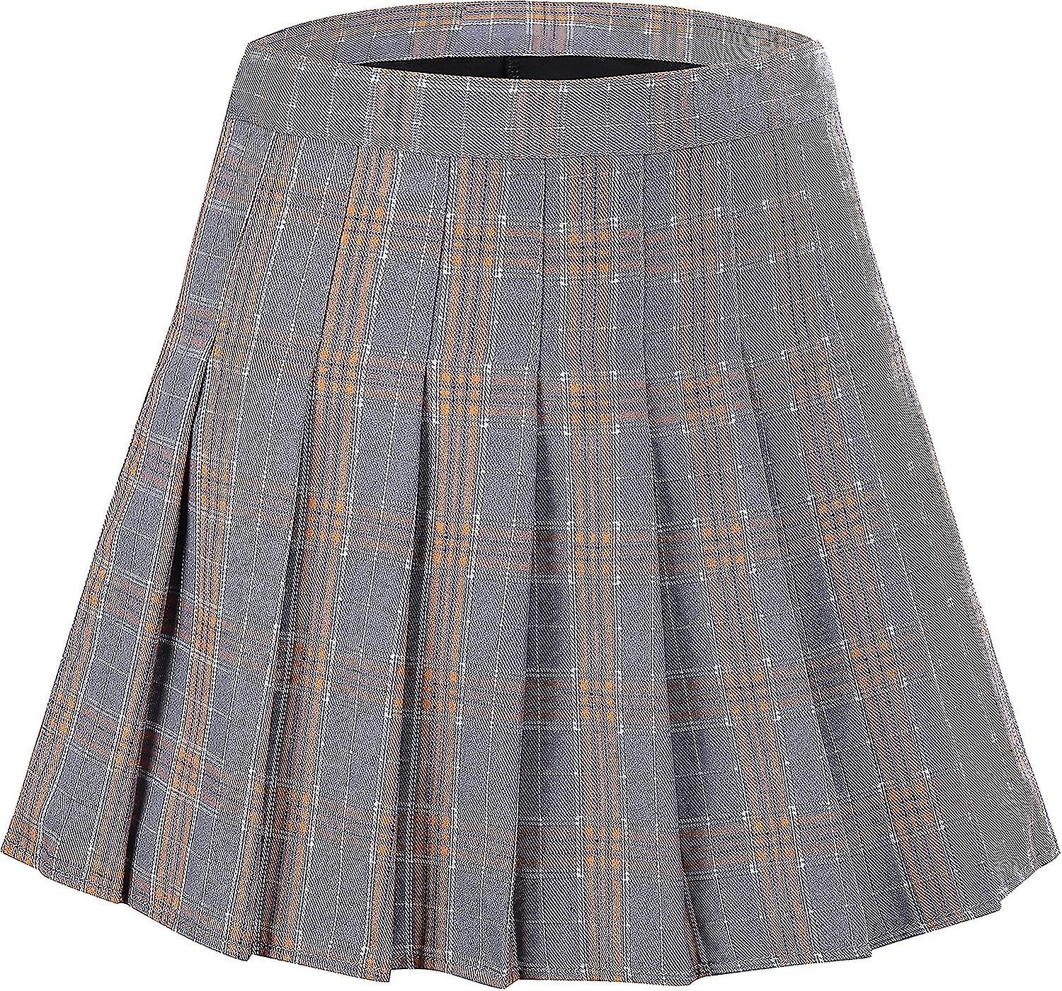 Women Girls Short High Waist Pleated Skater Tennis School Skirt