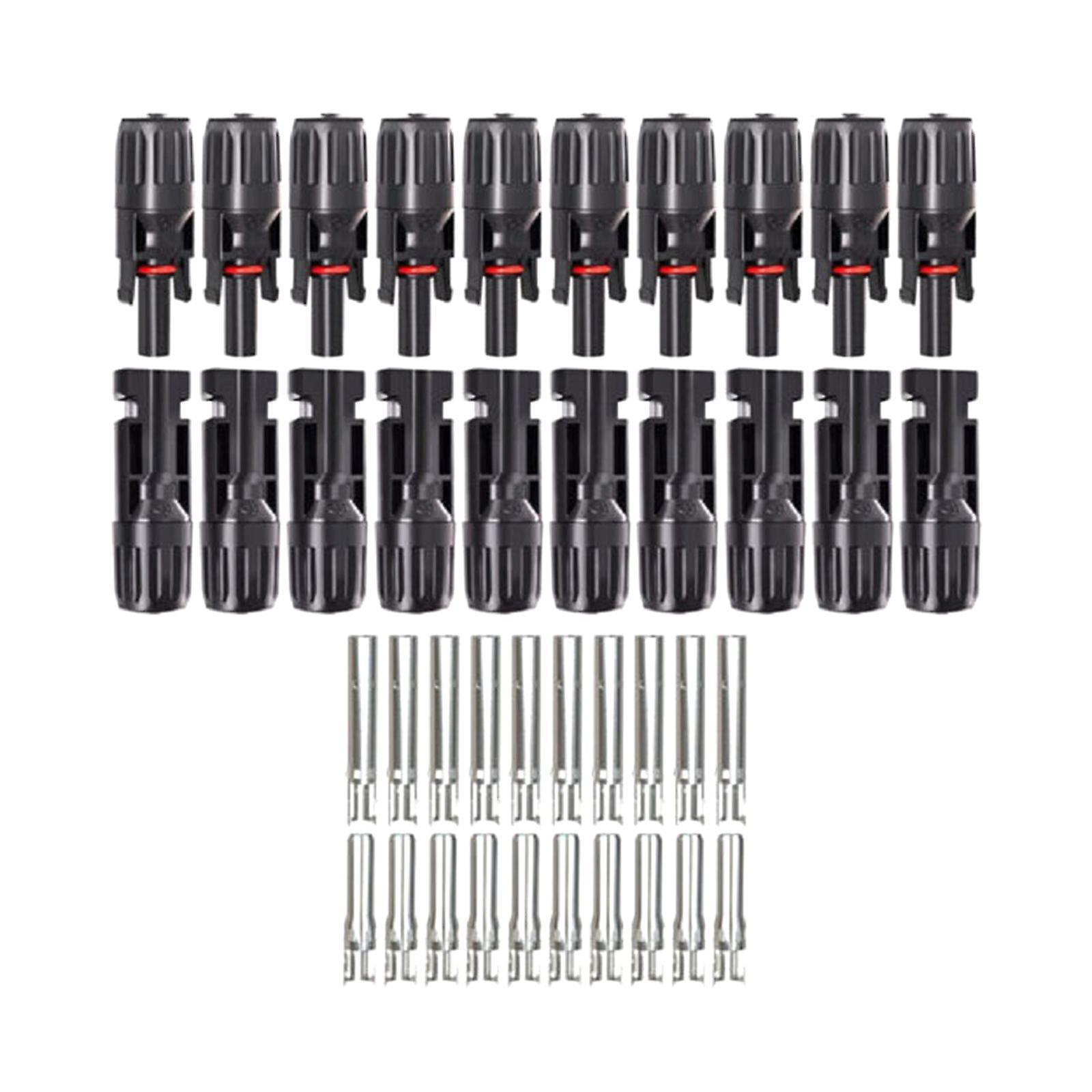 Solar Panel Cable Connectors 10 Pairs Male/Female Solar Panel Connectors Kit