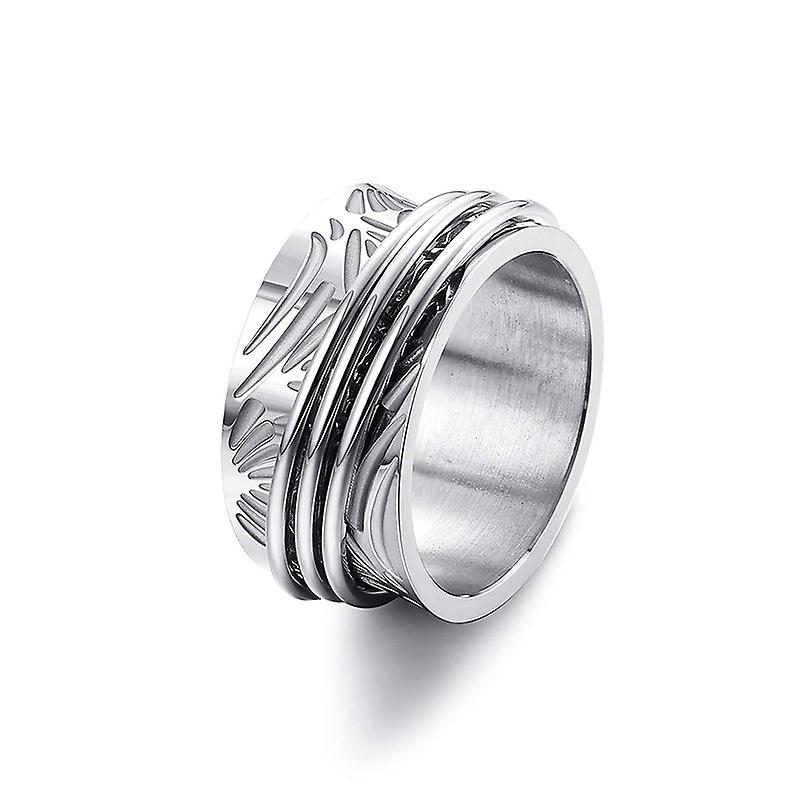 1pc Unisex Stainless Steel Butterfly Anxiety Ring - Rotating Anti-stress Fidget Spinner Ring For Weddings And Parties - Artificial Jewelry