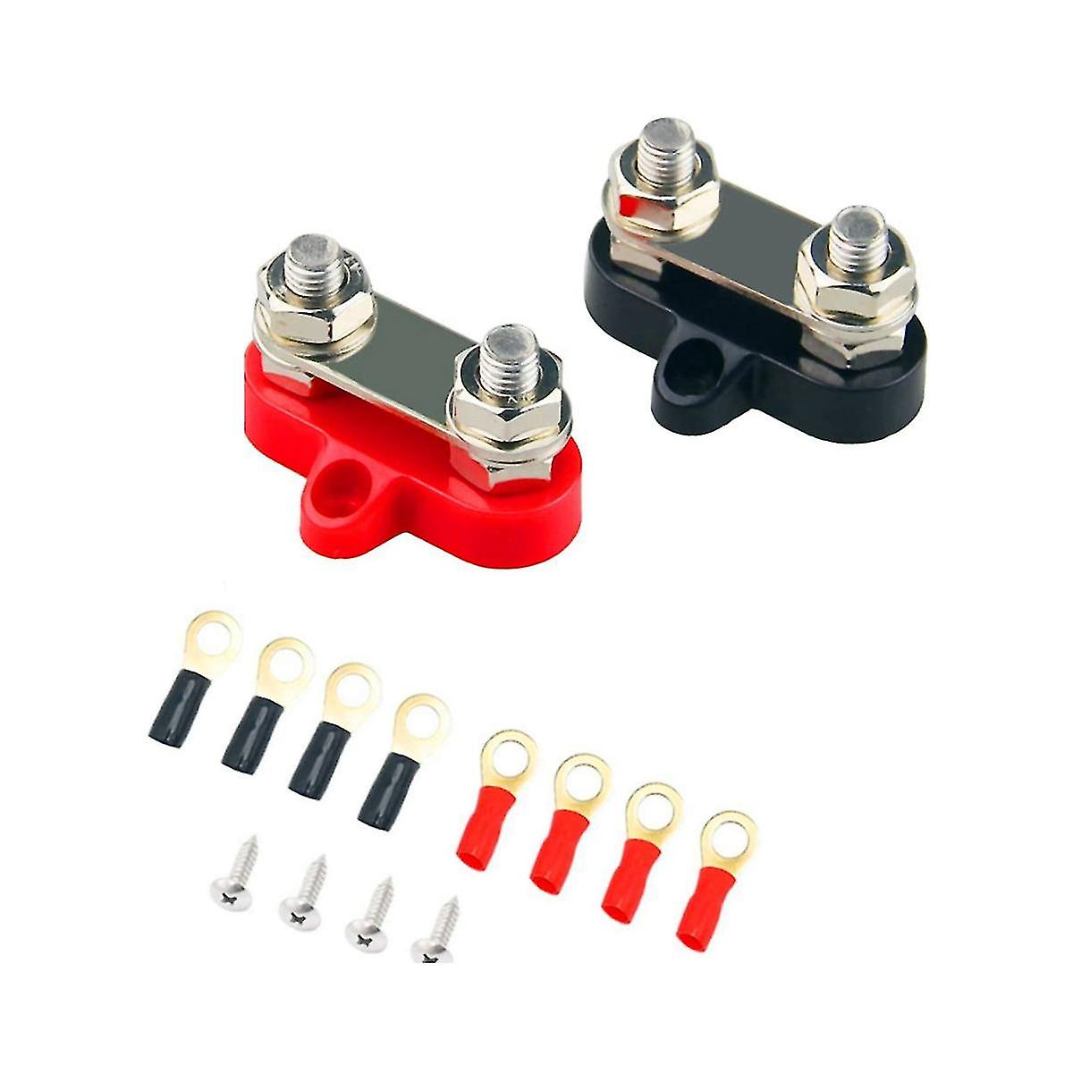 M8 Dual Studs Battery Junction Post Heavy Duty 2 Studs Bus Bar Power And Ground Junction Block Dist
