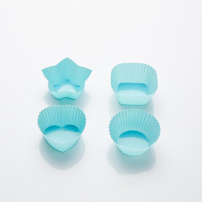 4Pcs/Set Mini 4 Styles Shape Silicone Muffin Cake Baking Molds Baking Accessory