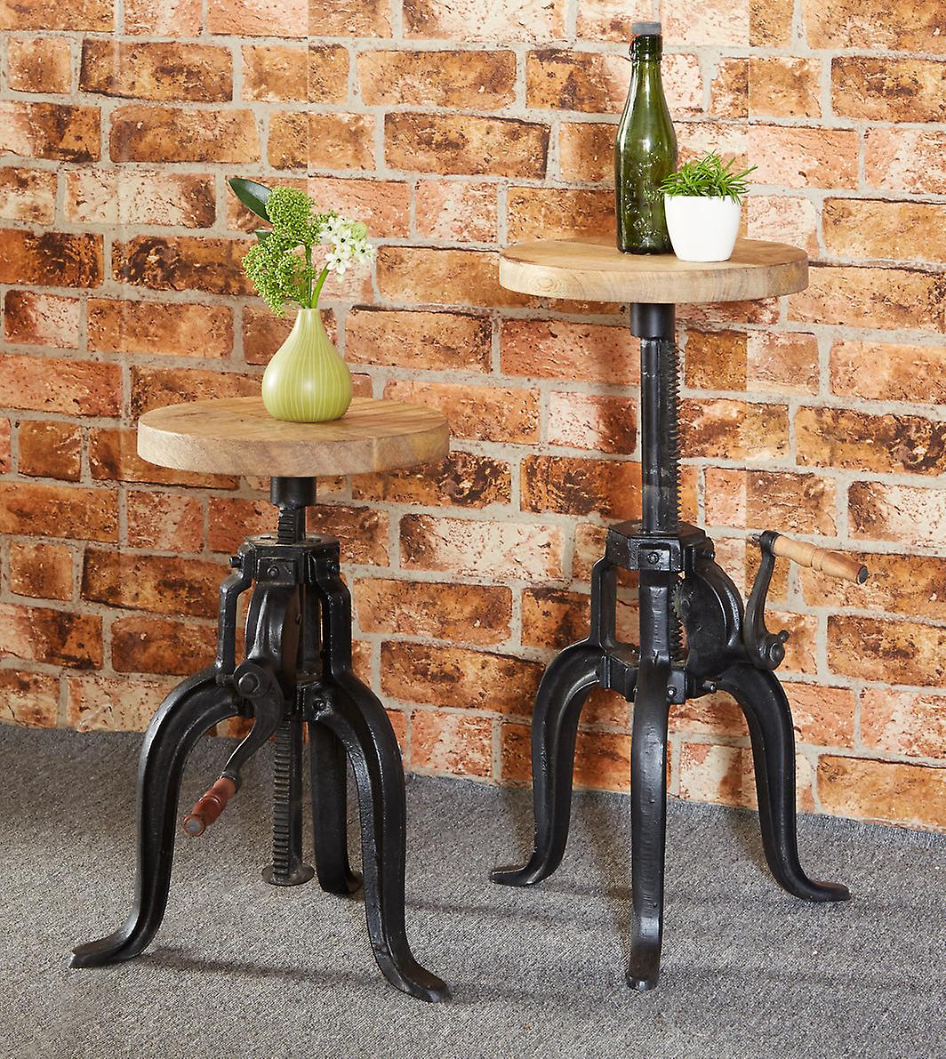 Oldany Industrial Vintage Mintis Crank Table Medium