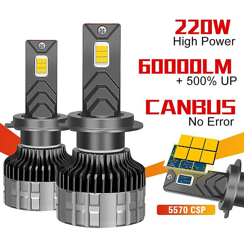 -60000lm 220w H7 H4 H11 K5c Led Headlights Canbus Car Bulbs H1 H8 H9 Hb3 Hb4 Hir2 9005 9006 H7 H4 Turbo Lamp 5570 Csp Fog Lights