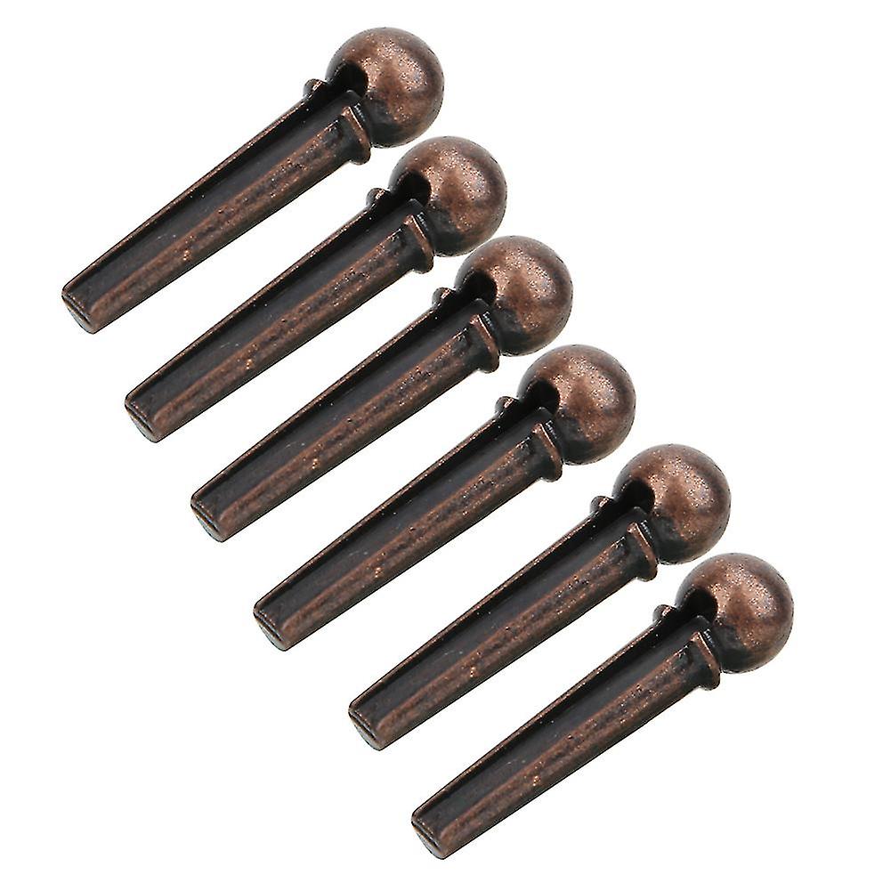 6 Pcs Guitar Bridge Pin Bronze String Stud Set Acoustic Guitar Replacement Part