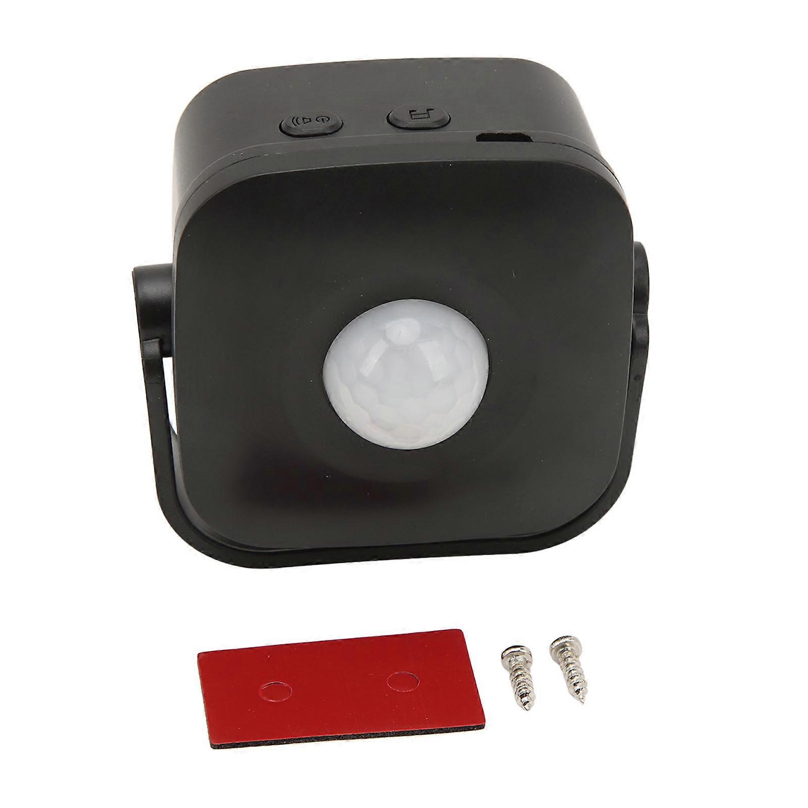 Entrance Welcome Doorbell Infrared Motion Sensor Alarm Detector Audio Player for Shop Store Black