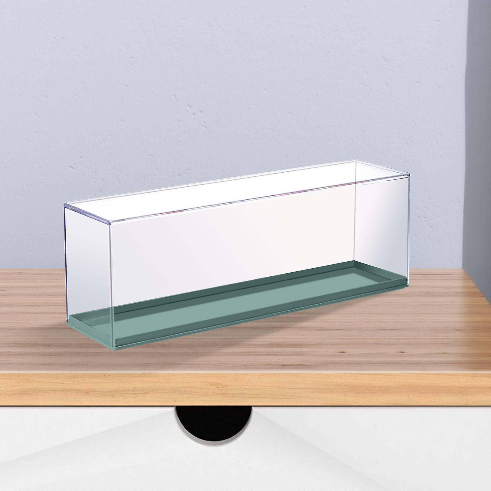 Toy Display Case Plastic Transparency Stackable Free Installation Toy Showcase for Boys and Girls Peacock Blue 