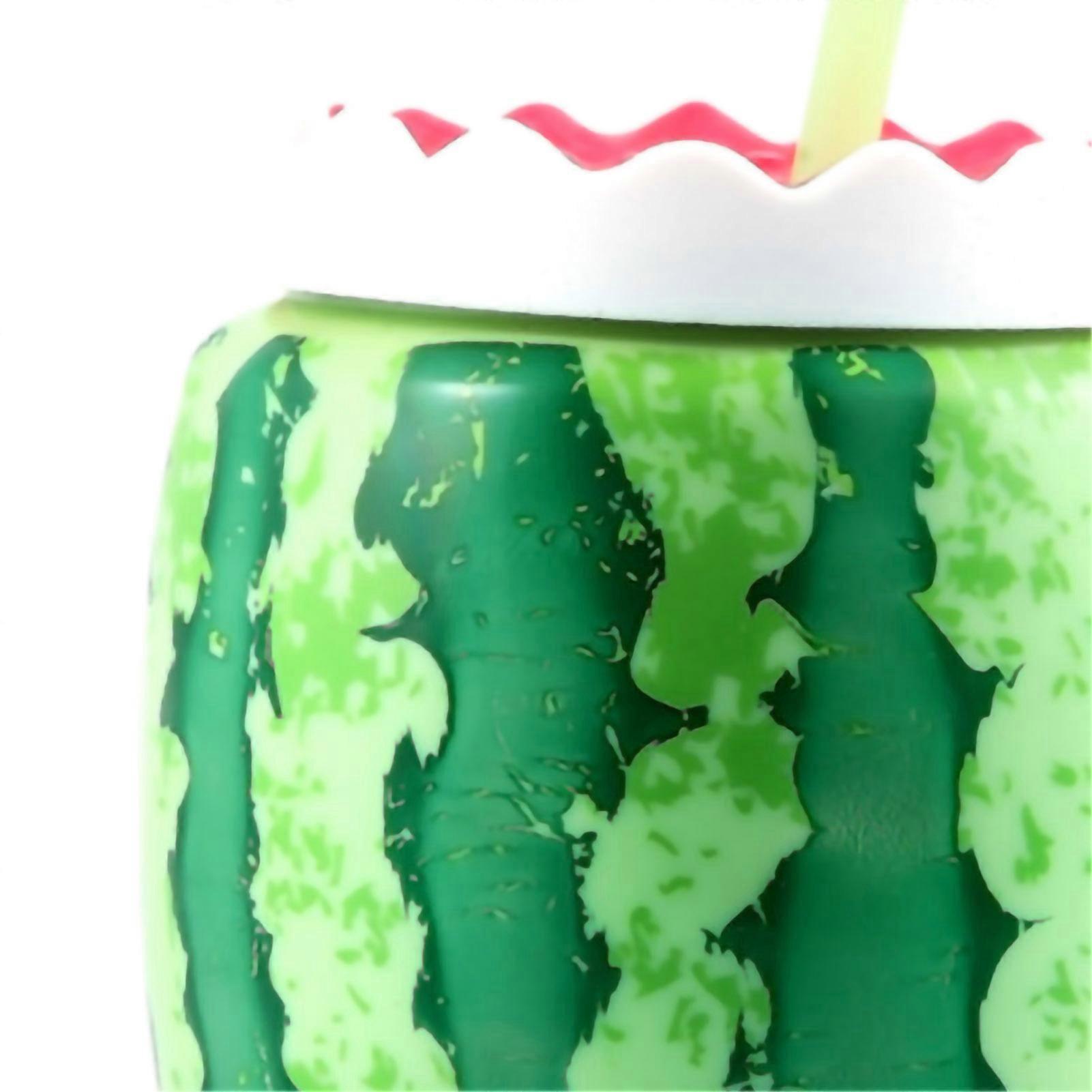 Fruit Shape Double Layer Plastic Cup 300-500mL Leakproof Straw