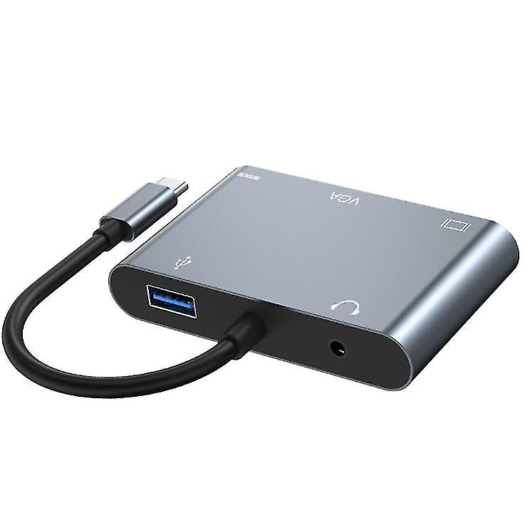 5 In 1 Type-c Docking Station Usb-c Hub To Hdmi Vga 4kx2k For Macbook Computer Az12372