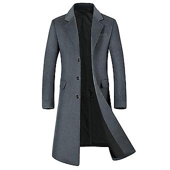 Sliktta Mens Cotton Blend Wool Long Winter Coat