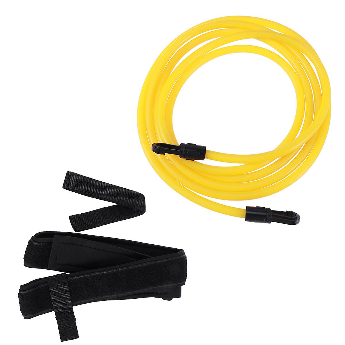 Swimming Resistance Belt Set Swim Training Band Swim Elastic Exerciser Belt with One Waist Strapk One Loop One Mesh Bag (6x9x3m Yellow)