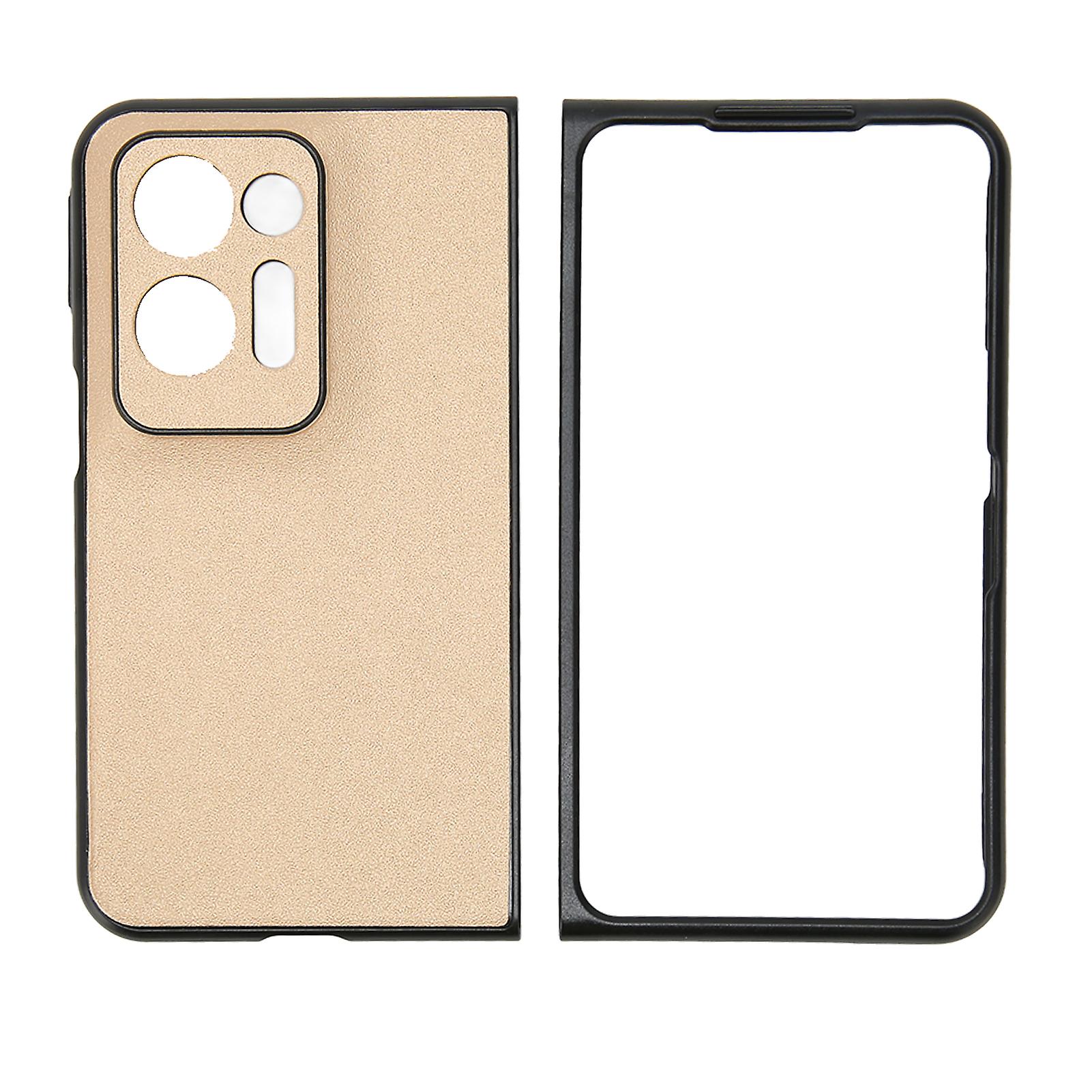 Gold Foldable Phone Case for Oppo Find N2 - Stylish Stripe Design, Full Protection