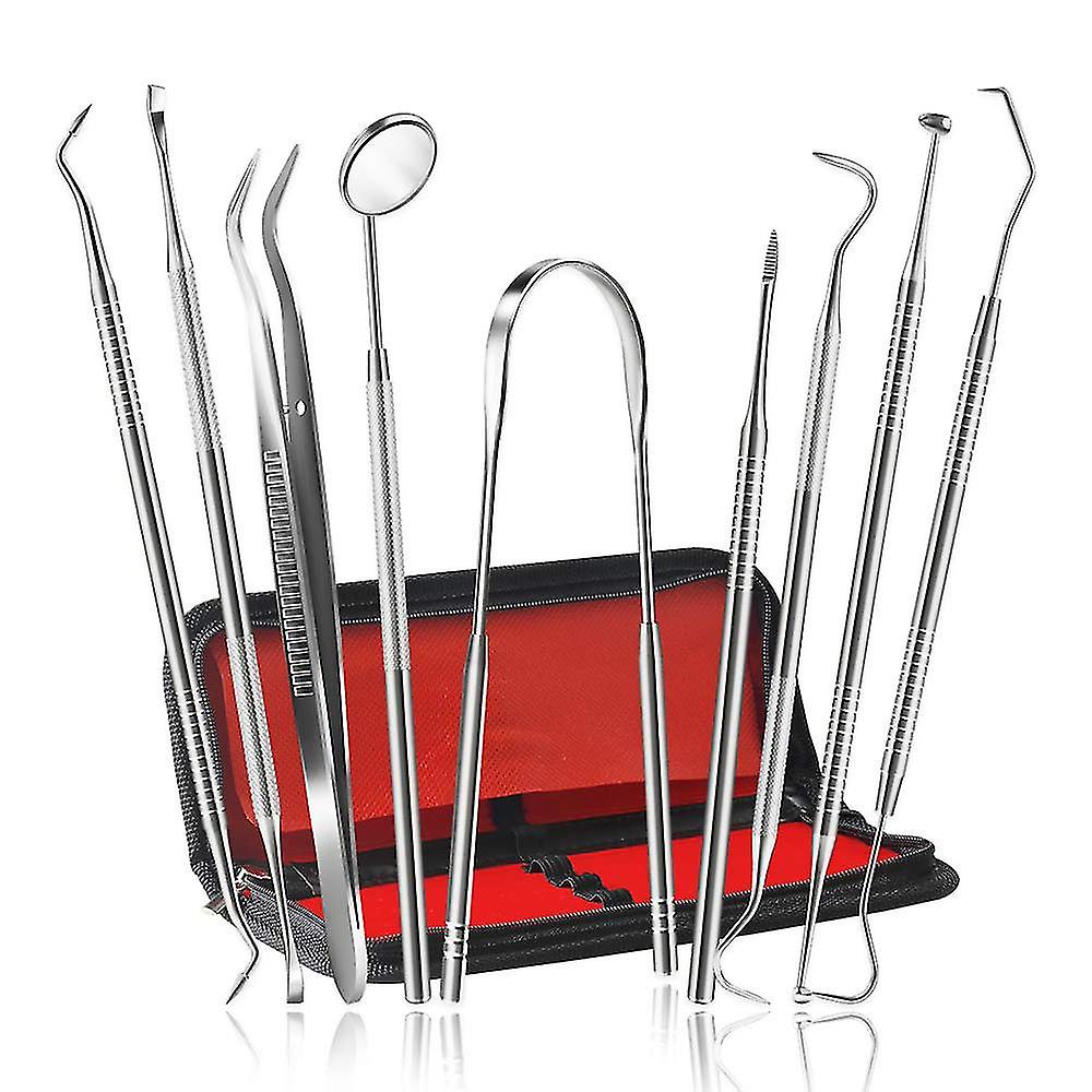 Dental Tools, 9 Pack Teeth Cleaning Tools Professional Stainless Steel