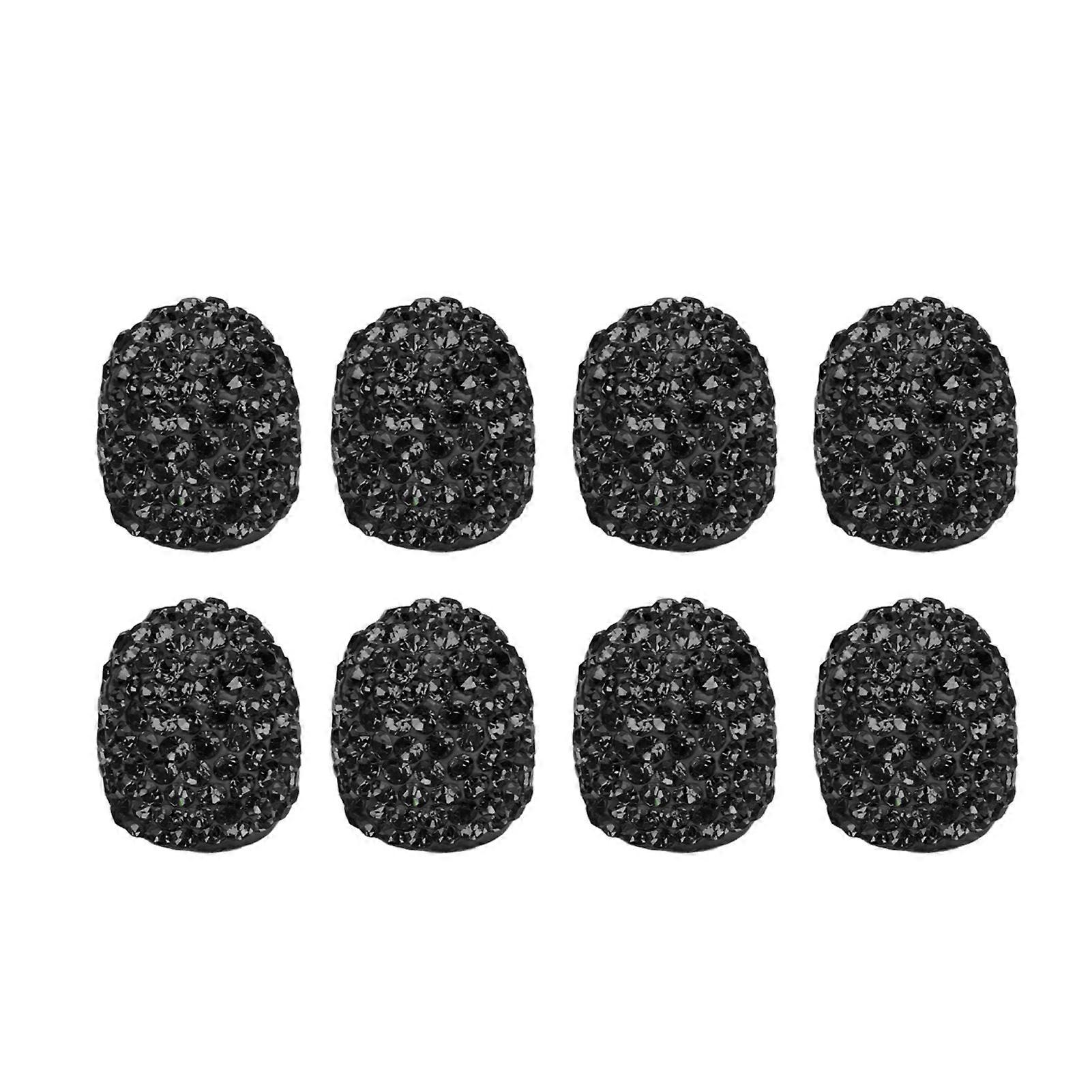 Car Tire Valve Stem Cap: Rhinestone Universal for Modification - Black