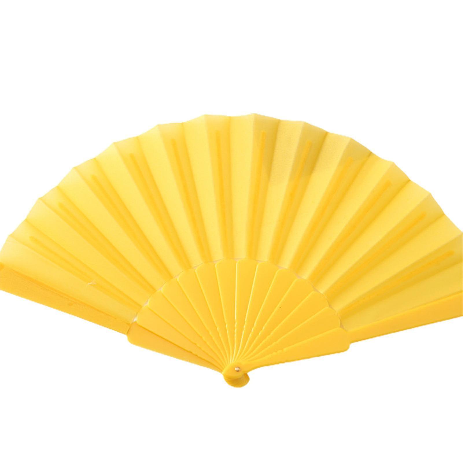 Dance Fan Summer Decorative Plastic Frame Portable Handheld Folding Fabric Fan Photography Props(haoyi)-b-YUHAO