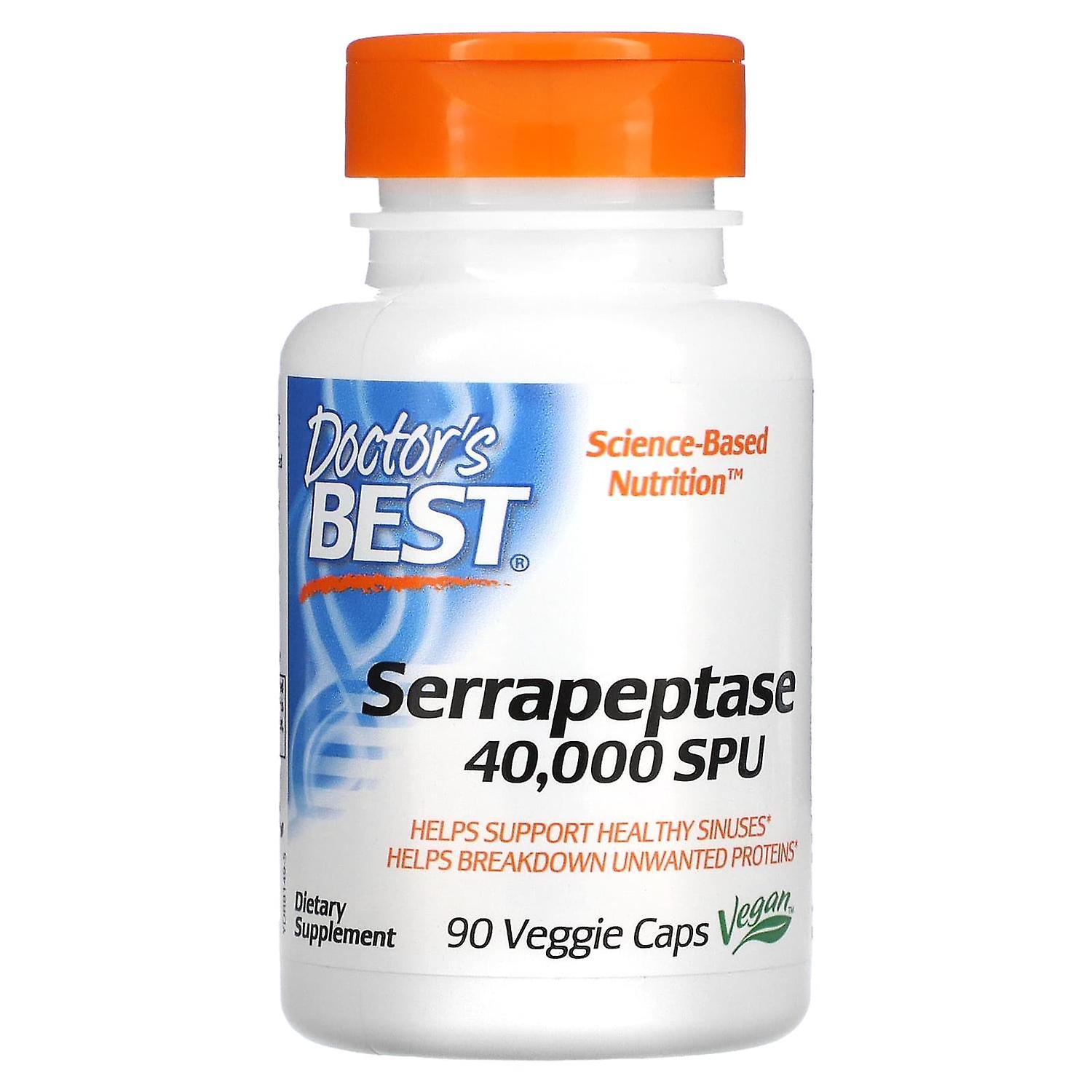 Doctor's Best, Serrapeptase, 40,000 SPU, 90 Veggie Caps