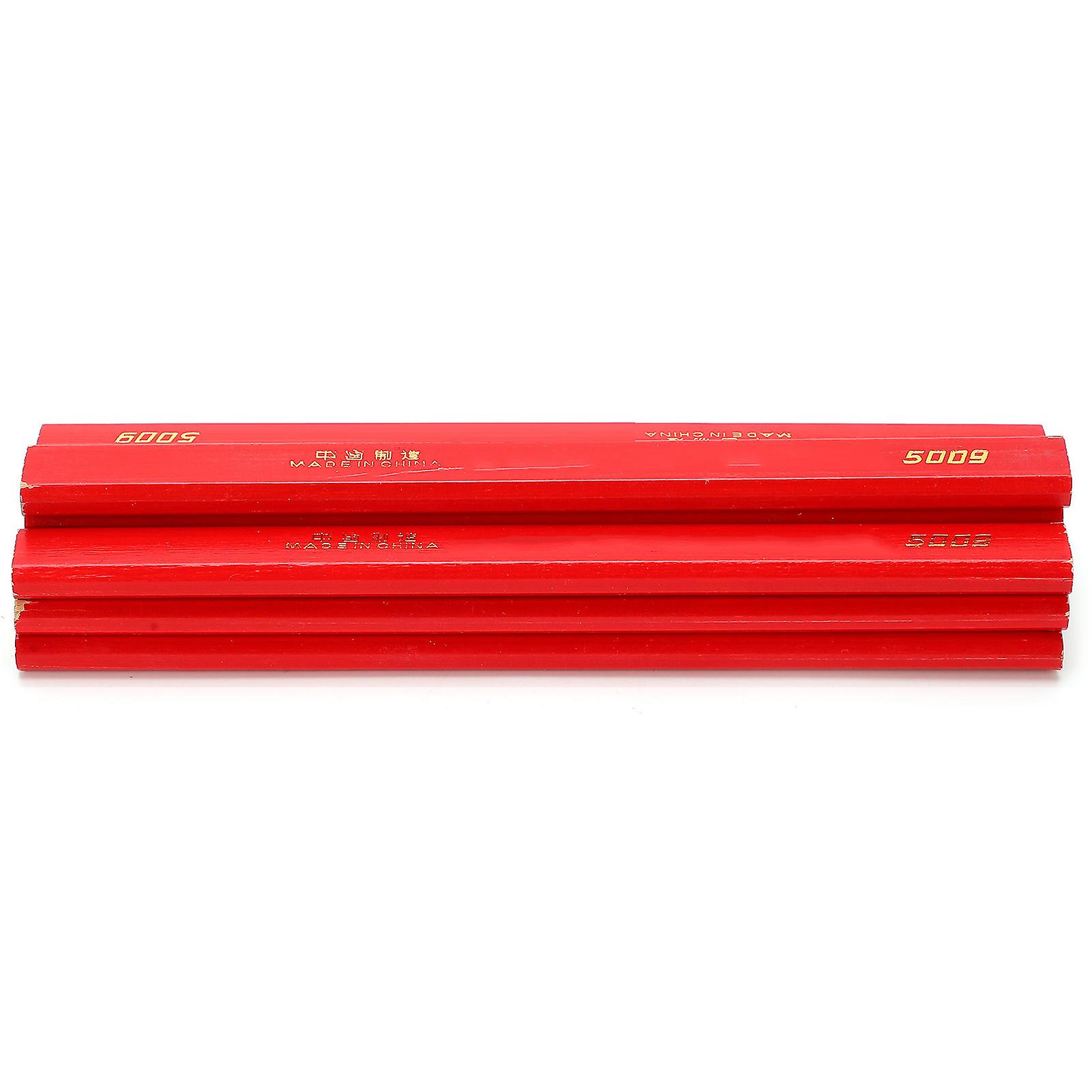 Lot de 10 crayons de charpentier octogonaux rouges de 170 mm, outil de marquage pour menuiserie
