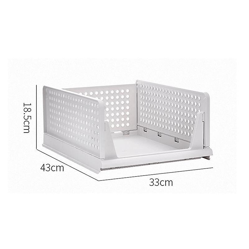 Foldable Storage Shelf for Wardrobe, Organizer Basket with Dividers and Drawers, Stackable Clothes Sorting Rack for Closet