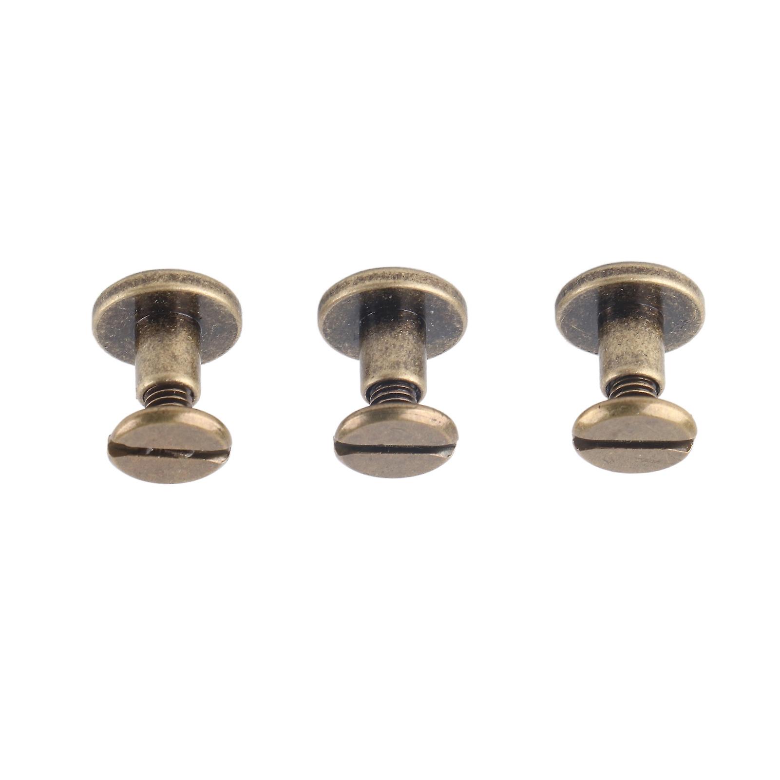 20pcs Flat Head Copper Brass Screws Nuts Nails Rivets Leather Cap Accessory (6.5mm)