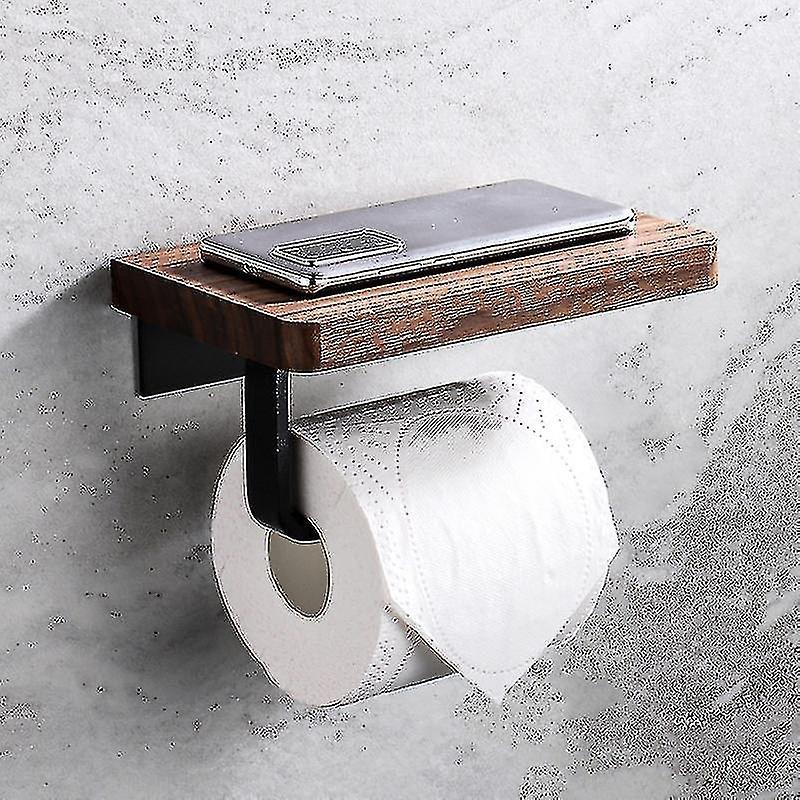 Bathroom paper towel holder with mobile phone holder
